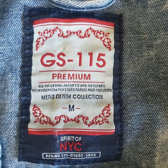 Men's GS 115 Premium Denim Jacket Size M Bleached Blue - Picture 4 of 10